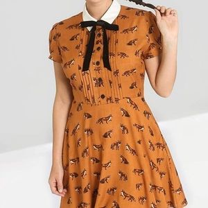 Hell Bunny Vixey Fox Vixen Mini Dress w/o bowtie